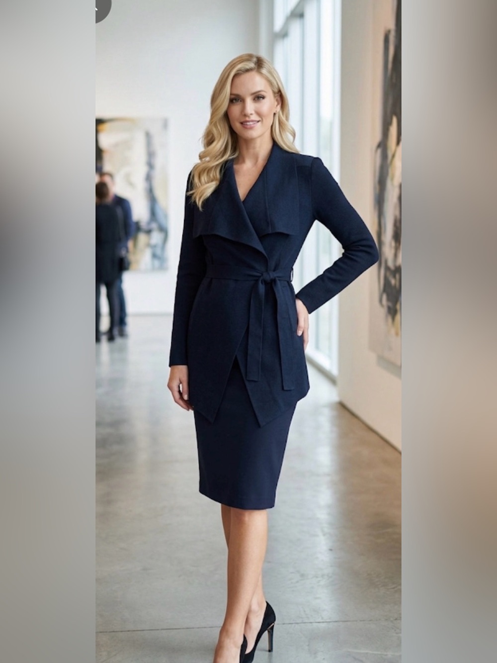 Scanlan Theodore Black Draped Tailored jacket top